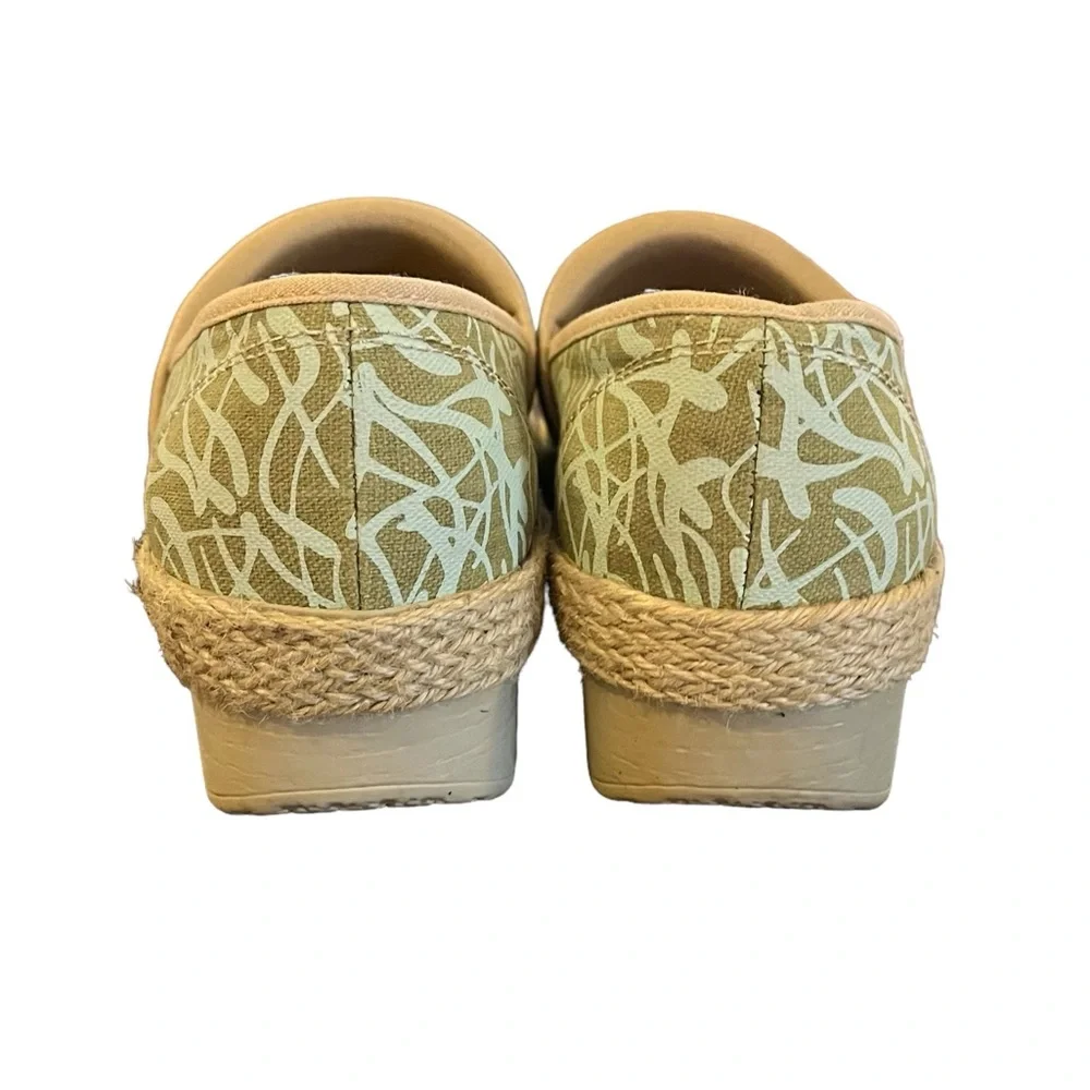 Dansko Victoria clog canvas jute espadrille green tan 38 - Picture 7 of 14